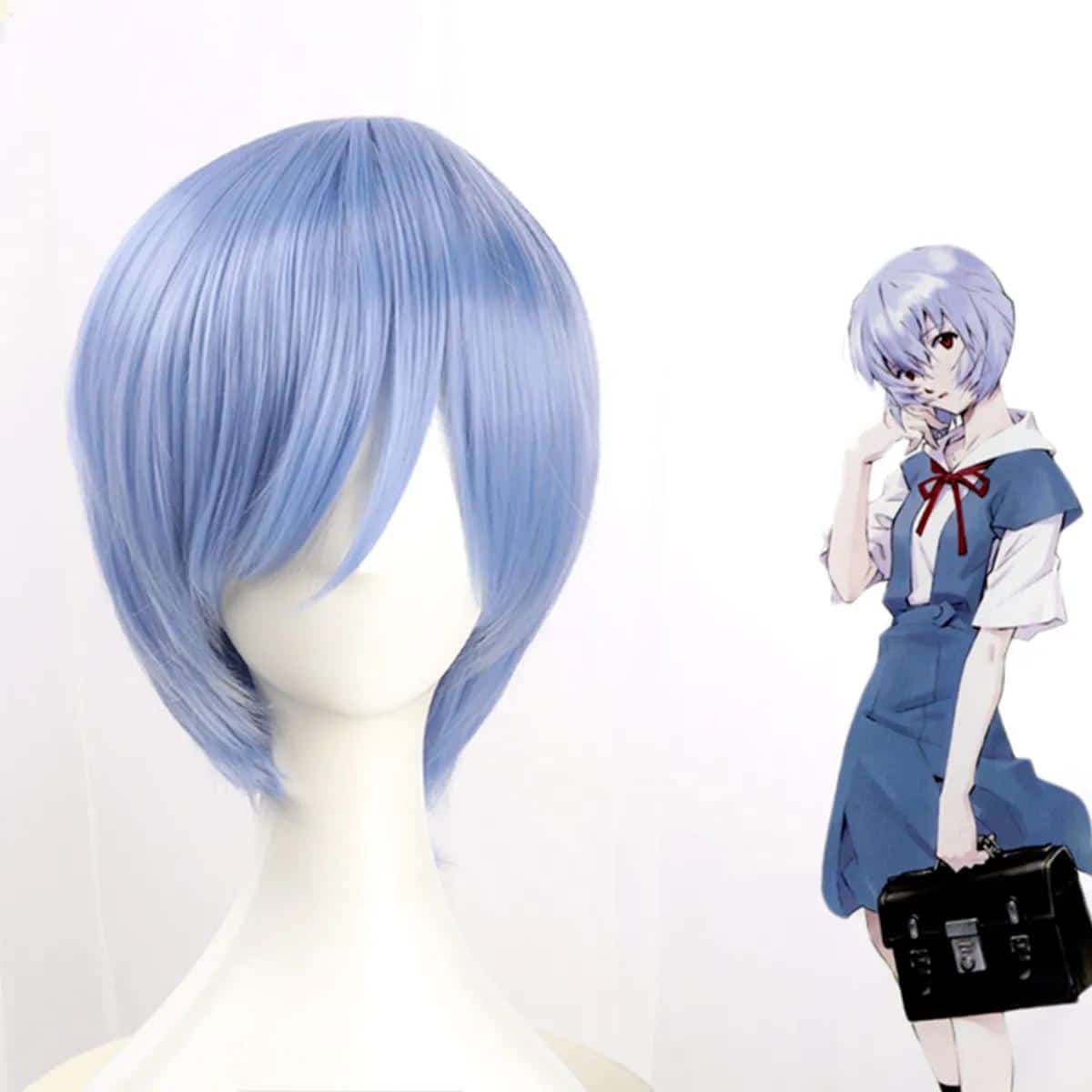 EVA Evangelion Lingpoli blue short hair cosplay wig 1