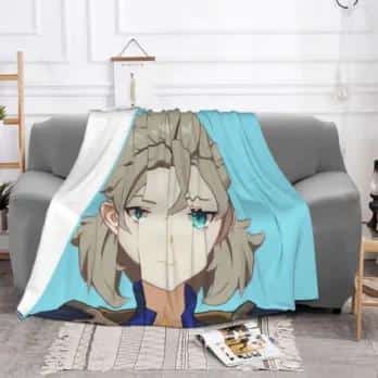 Smug Albedo Plaid  Genshin Impact Blanket Coral Fleece Plush Decoration Anime Cute Super Soft Throw Blankets for Home Bedroom 2