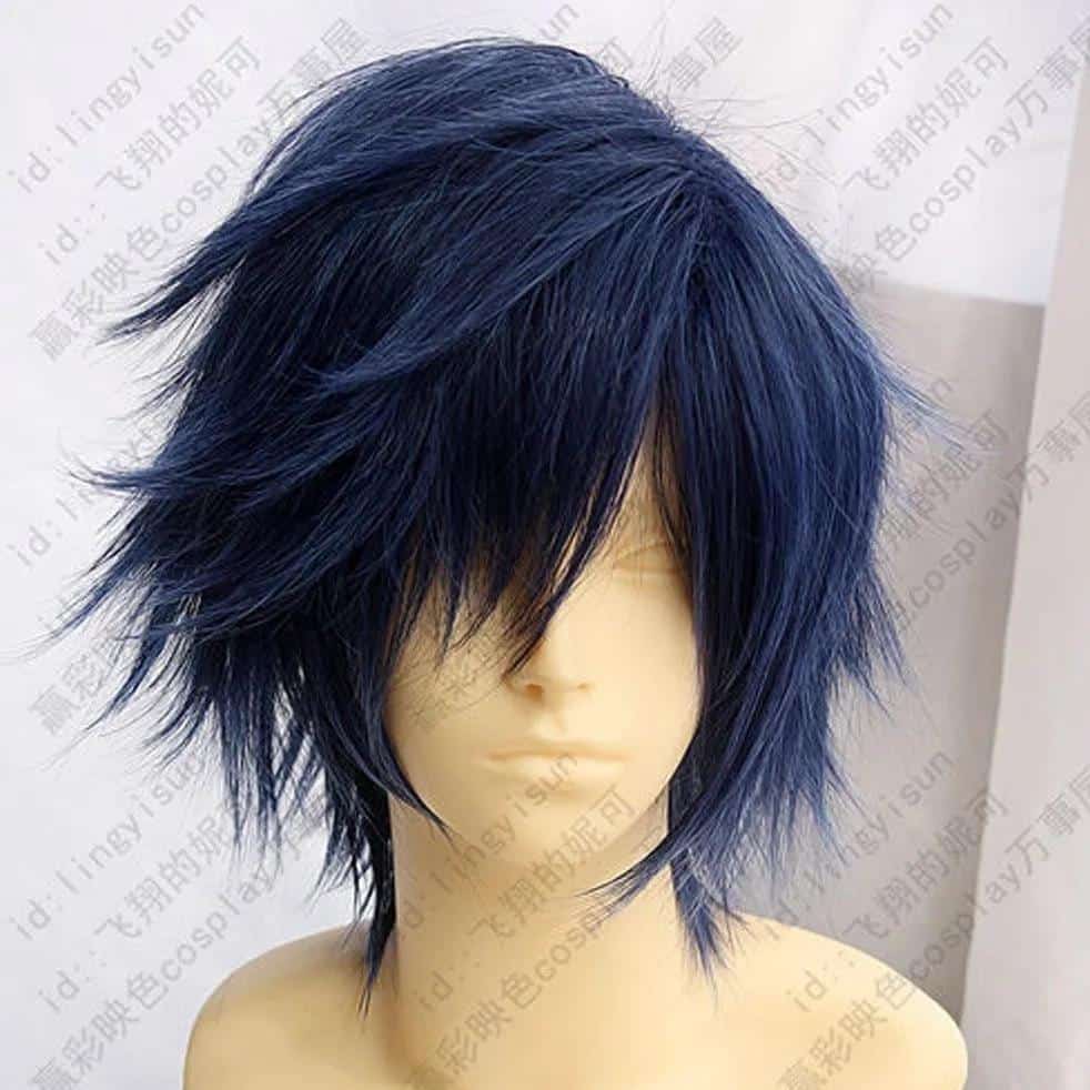 Anime Ao no Exorcist Blue Exorcist Okumura Rin Cosplay Wigs Short Navy Blue Heat Resistant Synthetic Hair Wig + Wig Cap 1