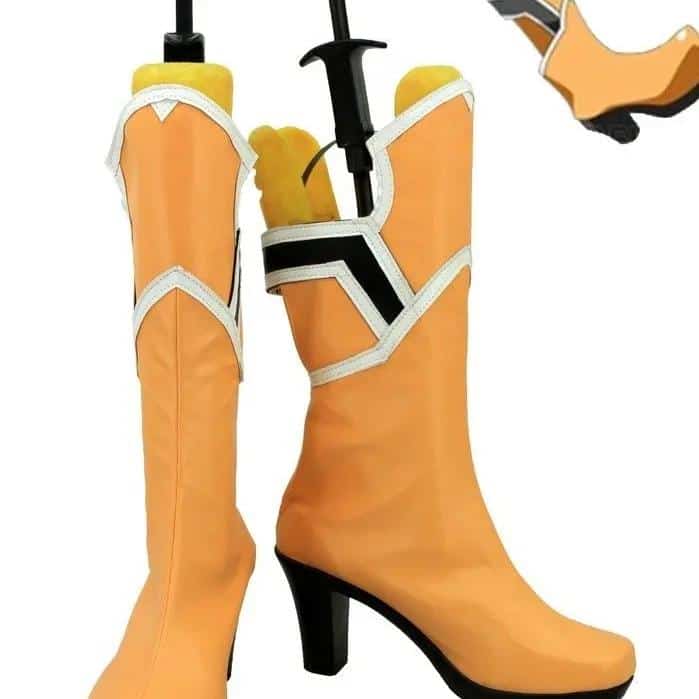SAO Asuna Yellow Shoes Cosplay Sword Art Online Yuuki Asuna Cosplay Boots High Heel Shoes Custom Made Any Size 1