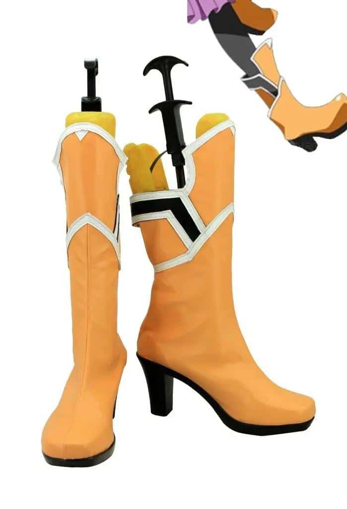 SAO Asuna Yellow Shoes Cosplay Sword Art Online Yuuki Asuna Cosplay Boots High Heel Shoes Custom Made Any Size 1