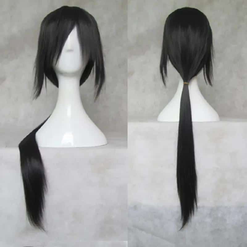 Long Synthetic Cosplay Wig Skunks Aph Black APH Yao Uchiha Itachi Costume Wigs 1