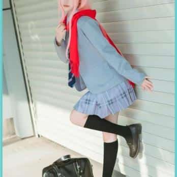 DARLING in the FRANXX Uniform Outfit Suit Anime Code 002 Cosplay Costume Halloween Clothes coat+shirt+skirt+tie+scarf+socks 11 4