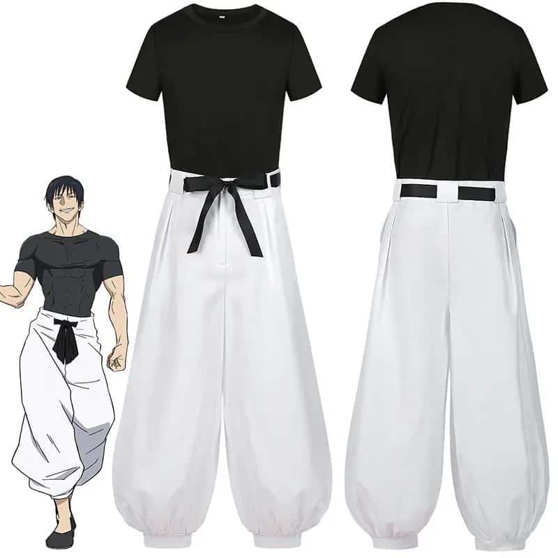 Anime Jujutsu Kaisen Fushiguro Toji Cosplay Costume Adult Unisex Short Sleeve Top Pants Suit Halloween Uniform Party 1