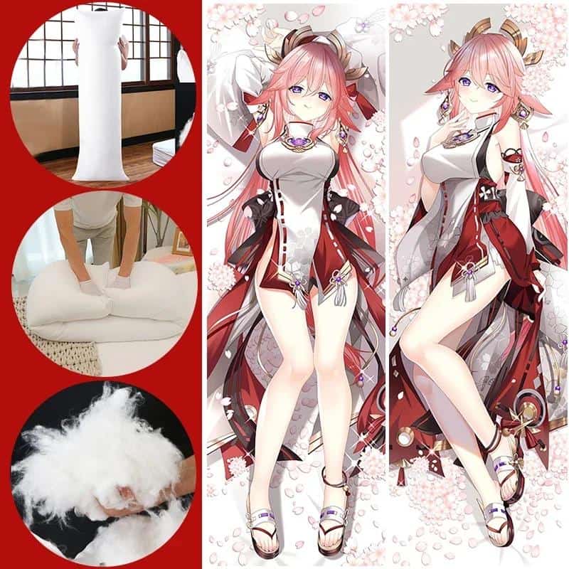 Genshin Impact Yae Miko Dakimakura Genshin Cosplay Body Pillow Anime Game Character Pillowcase Body Pillow Pillowcase 50x150 1