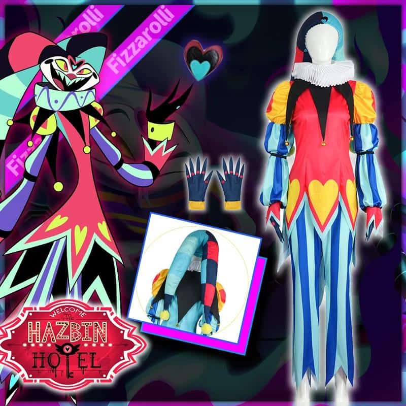 Fizzarolli Cosplay Costume Anime Hazbin Hotel Hat Gloves Collar Uniform Suit Helluva Boss Ozzie's Demon Halloween Party 1