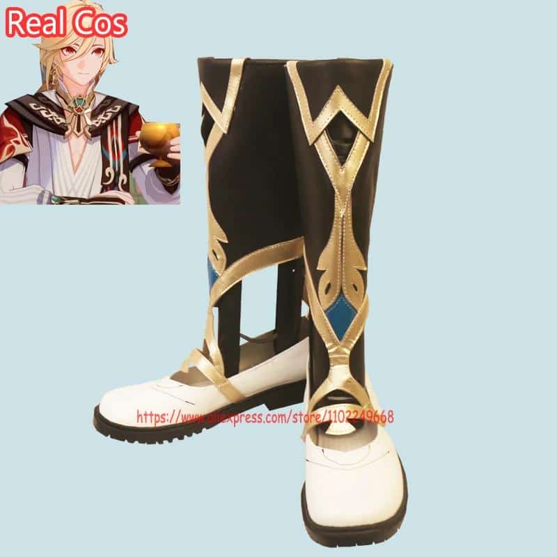 RealCos Genshin Impact Kaveh Cosplay Shoes High Boots Halloween Cosplay Costume Accessory 1