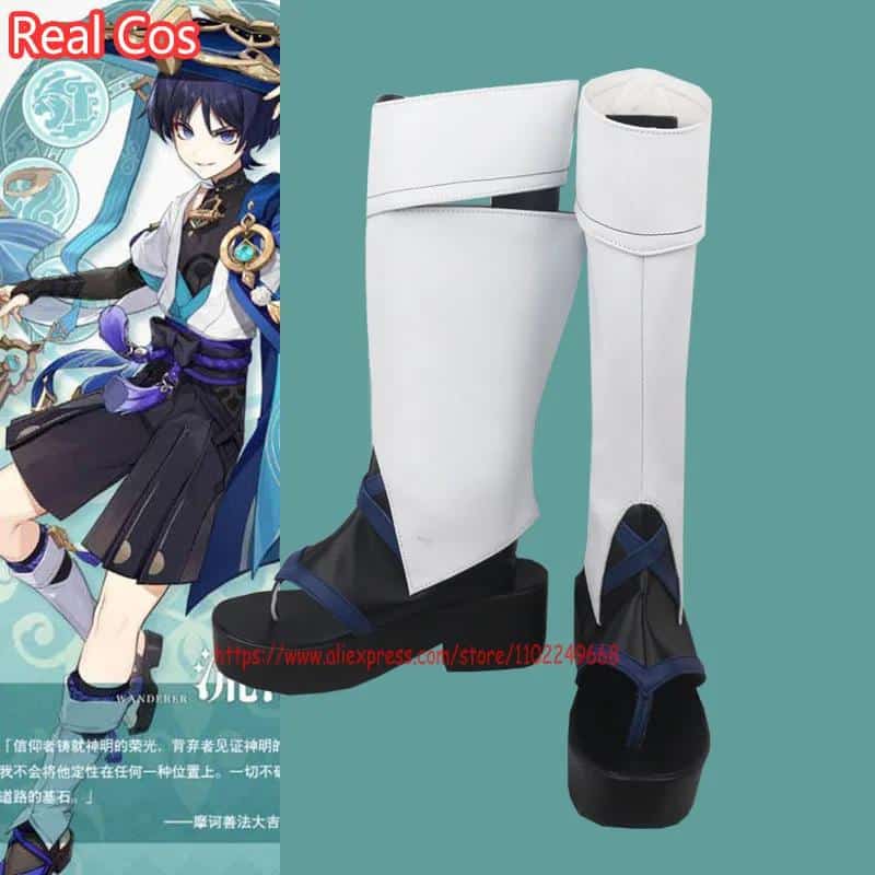 RealCos Genshin Impact Wanderer Cosplay Shoes Boots Halloween Cosplay Costume Accessory 1