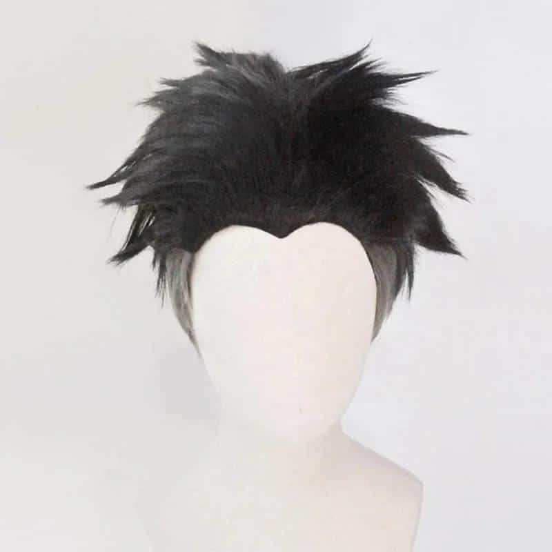 Kimetsu no Yaiba Stone Pillar Gyomei Himejima Men Short Black Grey Mix Synthetic Wig ALTIN Slicked-back Cosplay Wig 1