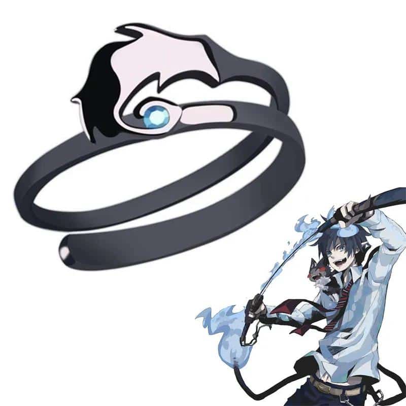 Anime Ao No Exorcist Ekusoshisuto Blue Exorcist Ring Okumura Rin Cosplay Unisex Adjustable Rings Jewelry Accessories Gifts 1