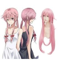 HAIRJOY Synthetic Hair Pink Long Straight Heat Resistant Fiber Wigs The Future Diary Gasai Yuno Cosplay Wig 1