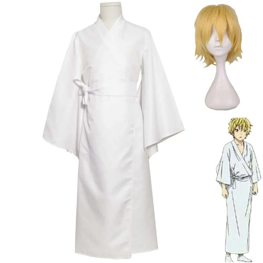 Anime Noragami Yukine Cosplay Costume Wig Japanese White Kimono Bathrobe Haori Adult Man Woman Halloween Carnival Suit 1