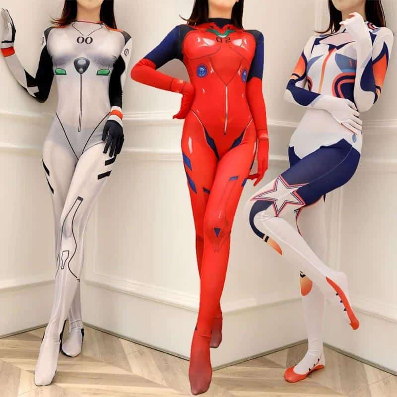 Asuka Langley Soryu Ayanami Rei Zero Two Dva Cosplay Costume Asuka Test Jumpsuit Zentai Suit Anime Bodysuit Women 1