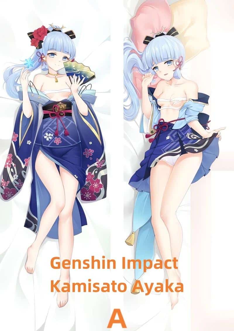 Dakimakura Anime Pillow Case Genshin Impact Kamisato Ayaka Double-sided Print Of Life-size Body Pillowcase Can be Customized 1