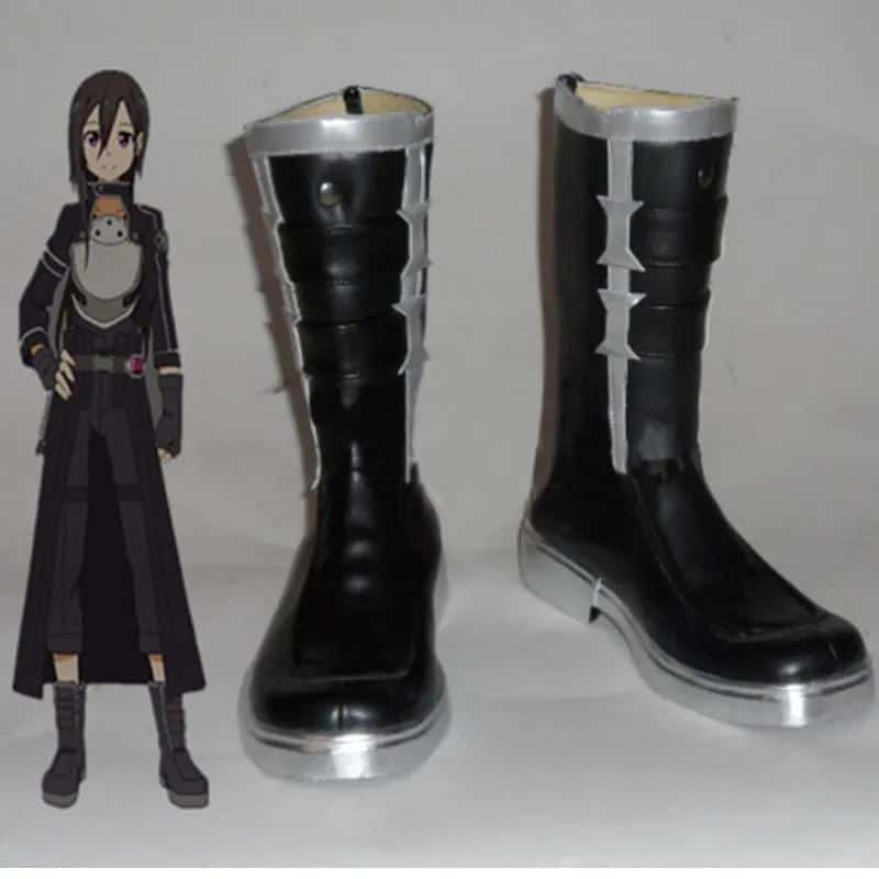 New Anime Cos Sword Art Online Kirigaya Kazuto Shoes SAO GGO Phantom Bullet Kirito Cosplay Boots 1