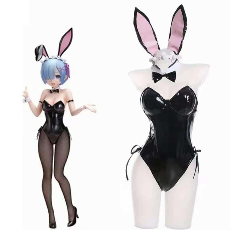 Unisex Anime Cos Ram Rem Bunny Girl Cosplay Costumes Halloween Christmas Party Sets Uniform Suits 1