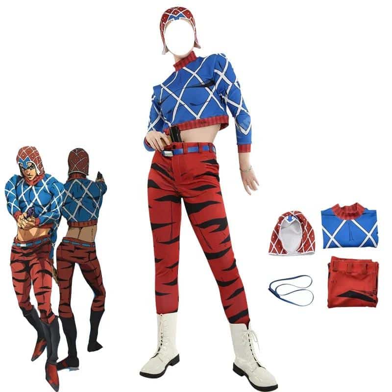 JOJO Bizarre Adventure Cosplay Costume Guido Mista Golden Wind Anime Costumes Cotton Highneck Knitted Sweater Tops Top Cosplay 1