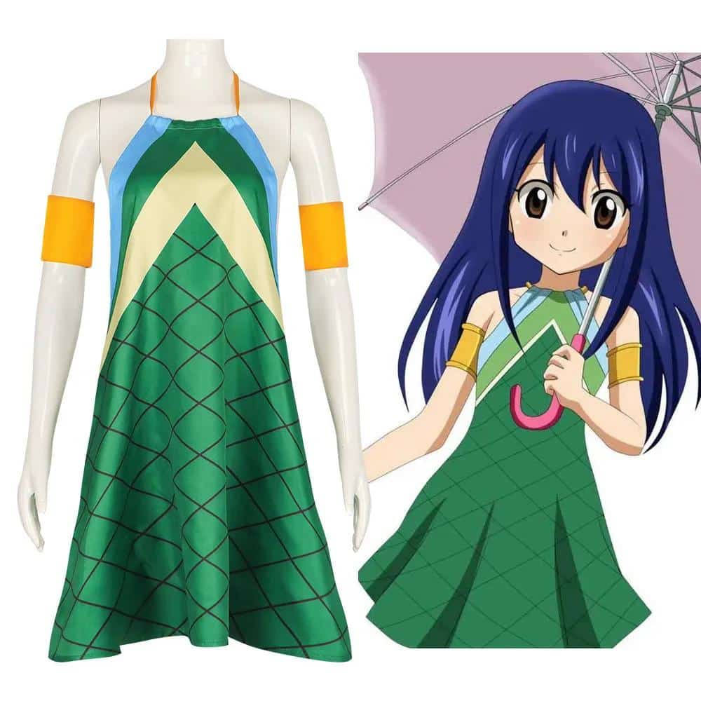 Anime Fairy Tail Wendy Marvell Cosplay Costumes Green Dress For Women Girls Halloween Party Christmas Dragonscale Clothing 1