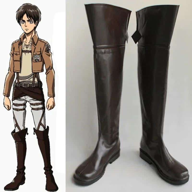 Anime Attack on Titan Cosplay High Boots Shingeki no Kyojin Eren Jaeger Ackerman Levi Shoes Custom Size Free Shipping 1
