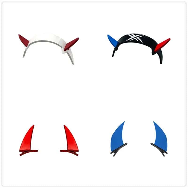 Cute Anime DARLING in the FRANXX Horns Cosplay 02 ZERO TWO Headwear Hairclip Devil Horn 016 Hiro Horns Cosplay Accessories 1