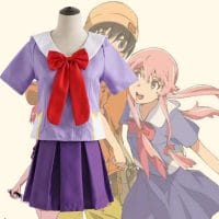 Cos Gift Anime 2nd Mirai Nikki Gasai Yuno Cosplay Costume Loli Bow Short Skirt Suit For Girl Carnival Nikki Halloween Wig Prop 1